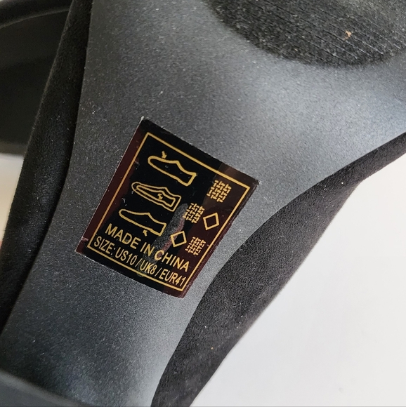 Qupid Women's Casual Black Suede Mules Heel Size 10 - Picture 9 of 9